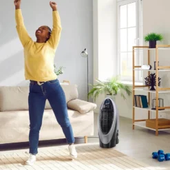 Honeywell CS10XE Evaporative Air Cooler for Indoor Use, 300 CFM - 2.6 Gallon Tank, White-Gray