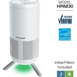Honeywell Designer Series Ultra Quiet HEPA Tower Air Purifier - White, HPA830W