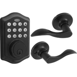 Honeywell Digital Deadbolt with Passage Lever, Matte Black, 8734505