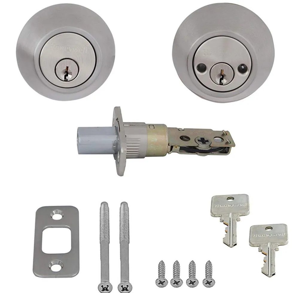 Honeywell Double Cylinder Deadbolt, Satin Nickel, 8112309