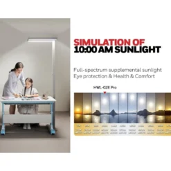 Honeywell Dual Light LED Eye Protection Floor Lamp, Natural Daylight, Modern Industrial Style - HWL-02E Pro