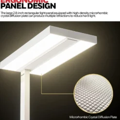 Honeywell Dual Light LED Eye Protection Floor Lamp, Natural Daylight, Modern Industrial Style - HWL-02E Pro