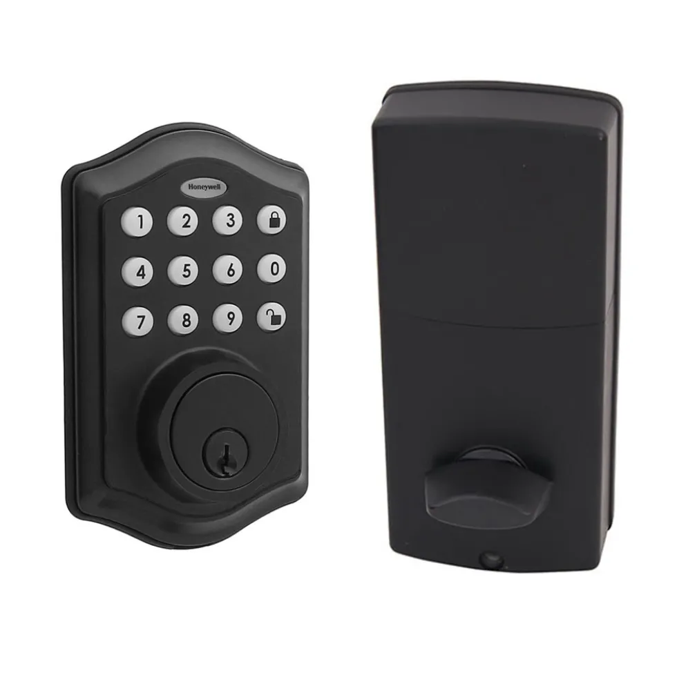 Honeywell Electronic Entry Deadbolt Door Lock, Matte Black, 8712509