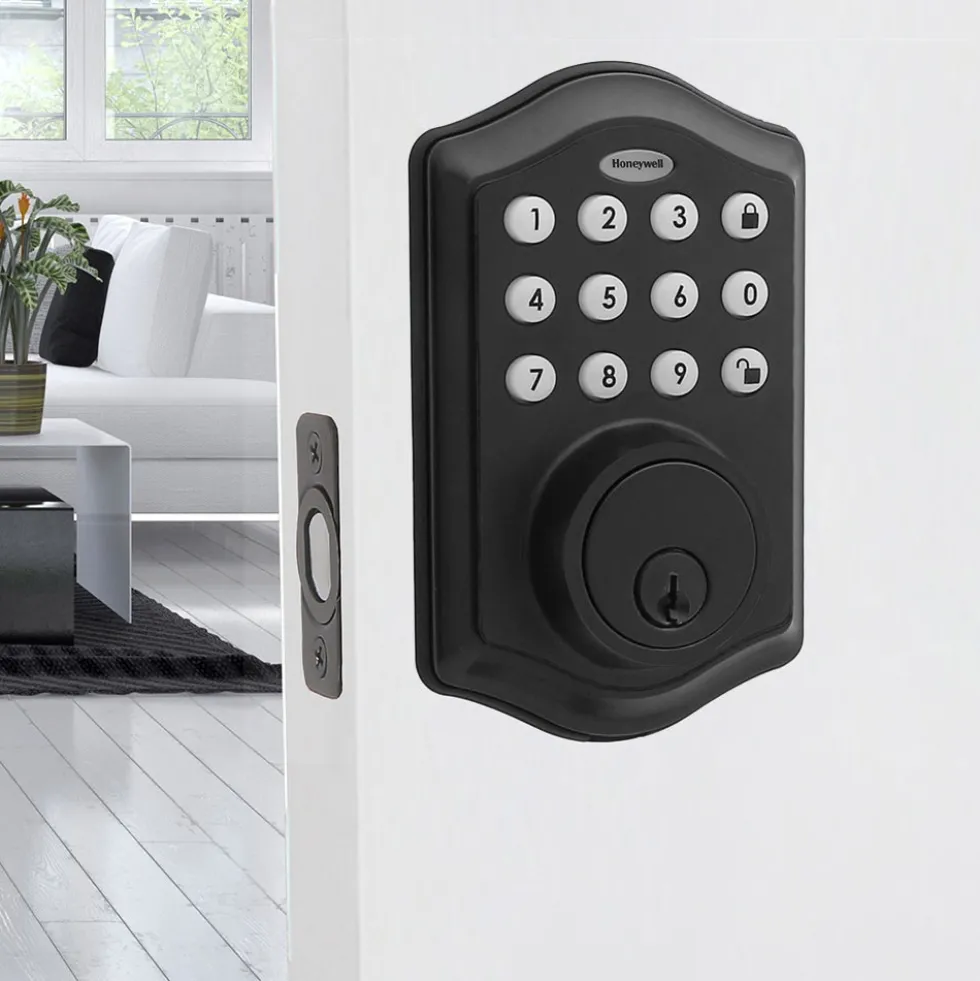 Honeywell Electronic Entry Deadbolt Door Lock, Matte Black, 8712509