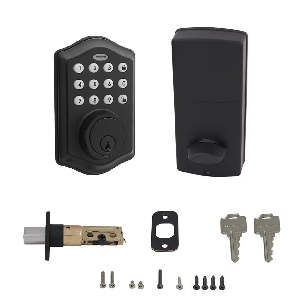 Honeywell Electronic Entry Deadbolt Door Lock, Matte Black, 8712509