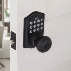 Honeywell Electronic Entry Knob Door Lock with Keypad in Oil Rubbed Bronze, 8732401