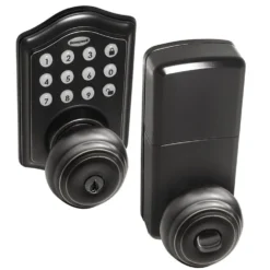 Honeywell Electronic Entry Knob Door Lock, Matte Black, 8732501
