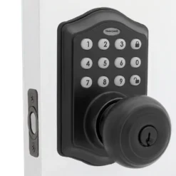 Honeywell Electronic Entry Knob Door Lock, Matte Black, 8732501