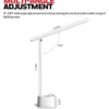 Honeywell Foldable Modern Desk Lamp with USB A+C Charging Port and Eye Protection, White - HWT-H01W