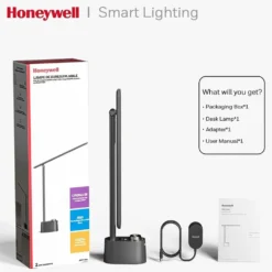 Honeywell Foldable Modern Table Lamp with USB A+C Charging Port and Eye Protection, Black - HWT-H01