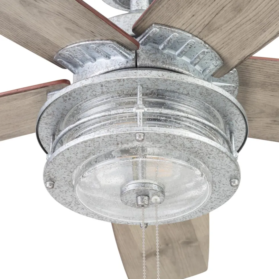Honeywell Foxhaven Indoor and Outdoor Ceiling Fan, Galvanized, 52-Inch - 51632
