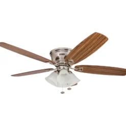 Honeywell Glen Alden Indoor Ceiling Fan with 4 Lights, Brushed Nickel, 52-Inch - 50182