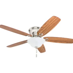 Honeywell Glen Alden Low Profile Ceiling Fan with Bowl Light, Brushed Nickel, 52-Inch - 50519