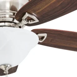 Honeywell Glen Alden Low Profile Ceiling Fan with Bowl Light, Brushed Nickel, 52-Inch - 50519