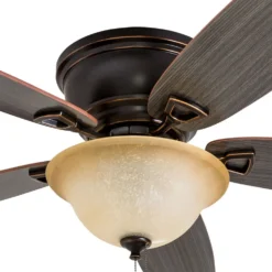 Honeywell Glen Alden Low Profile Ceiling Fan with Bowl Light, Oil Rubbed Bronze, 52-Inch - 50517
