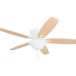 Honeywell Glen Alden Low Profile Ceiling Fan with Bowl Light, White, 52-Inch - 50518