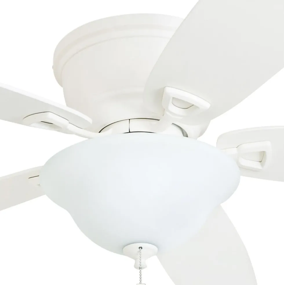 Honeywell Glen Alden Low Profile Ceiling Fan with Bowl Light, White, 52-Inch - 50518