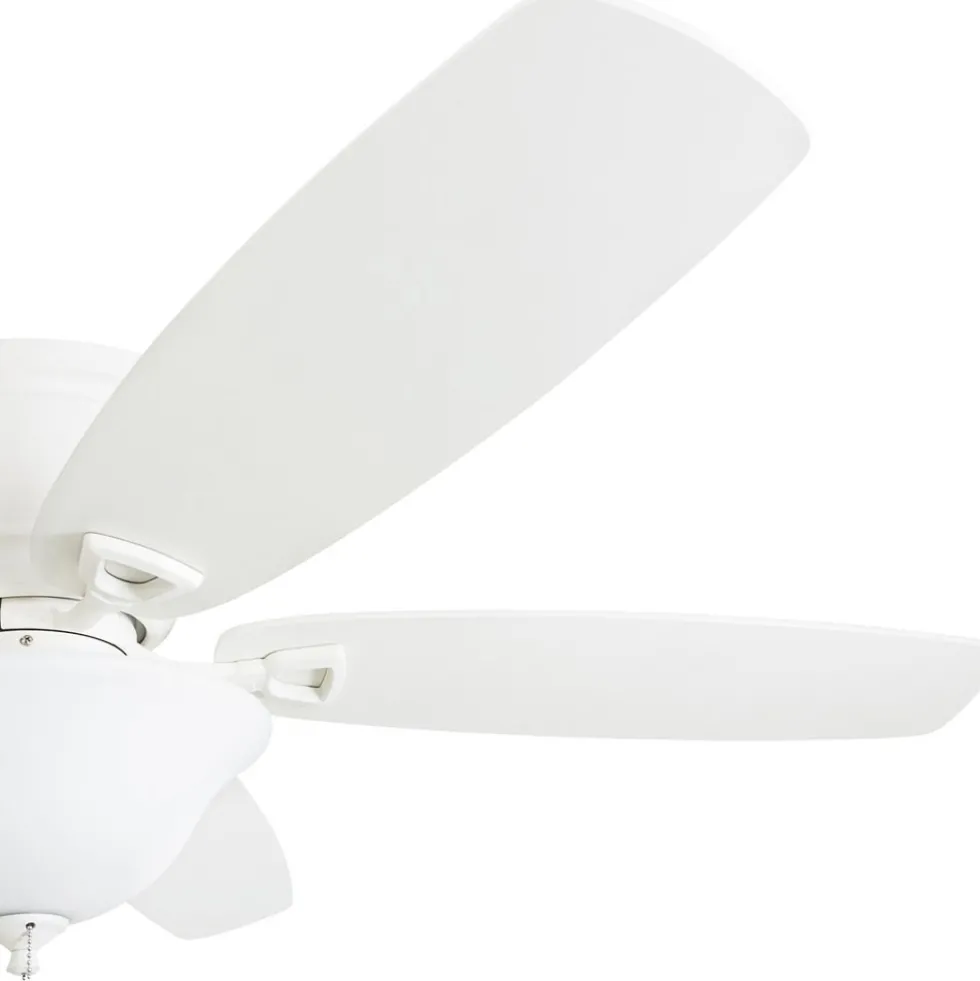 Honeywell Glen Alden Low Profile Ceiling Fan with Bowl Light, White, 52-Inch - 50518