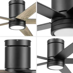 Honeywell Graceshire Indoor Flush Mount Ceiling Fan, Matte Black, 52 Inch - 51859