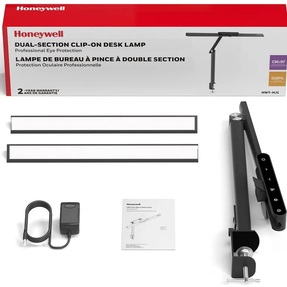 Honeywell HJ1 Sunturalux Eye-Caring Desk Lamp with Clamp for Flat Edges, HWT-HJ1