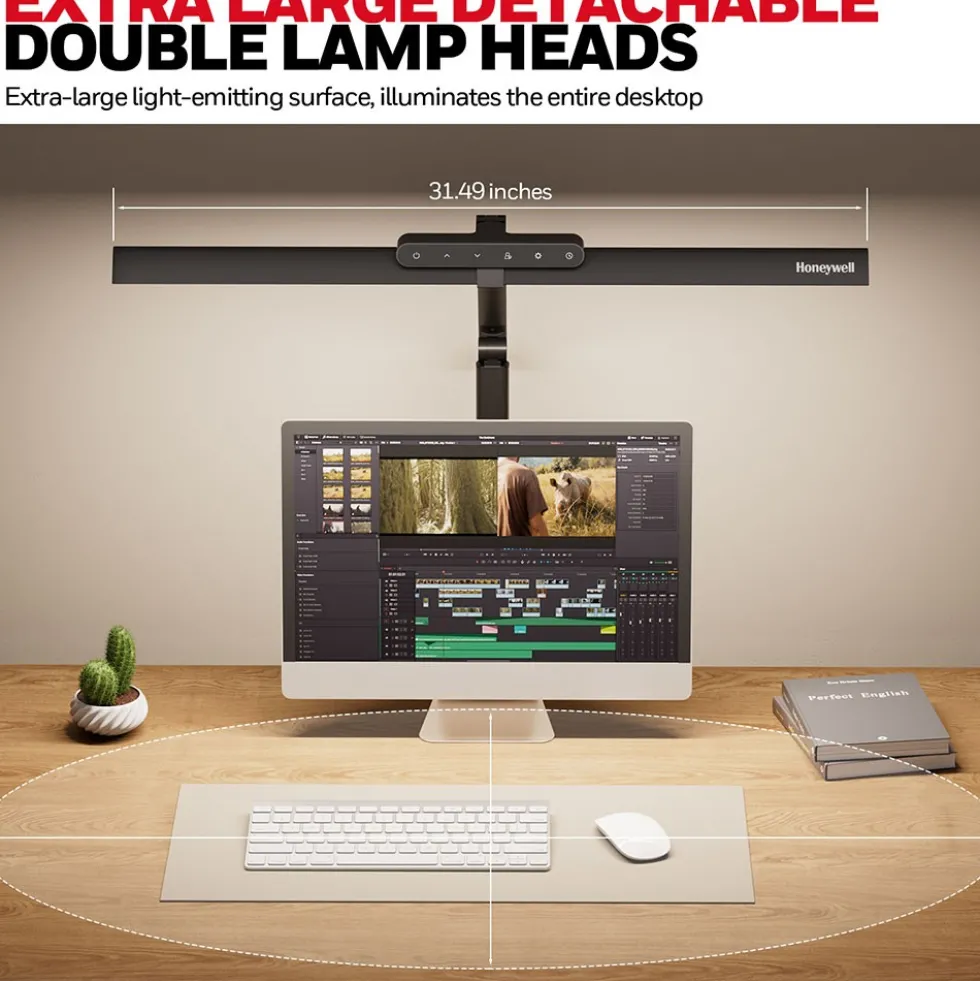 Honeywell HJ1 Sunturalux Eye-Caring Desk Lamp with Clamp for Flat Edges, HWT-HJ1