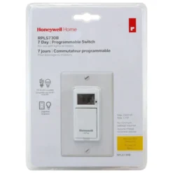 Honeywell Home 7 Day Programmable Light Switch Timer - RPLS730B, White