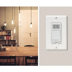 Honeywell Home 7 Day Programmable Light Switch Timer - RPLS730B, White
