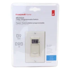 Honeywell Home Programmable Light Switch Timer, 40 Watt Minimum Lights Only - RPLS531A, Almond
