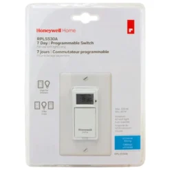 Honeywell Home Programmable Light Switch Timer, 40 Watt Minimum Lights Only - RPLS530A, White