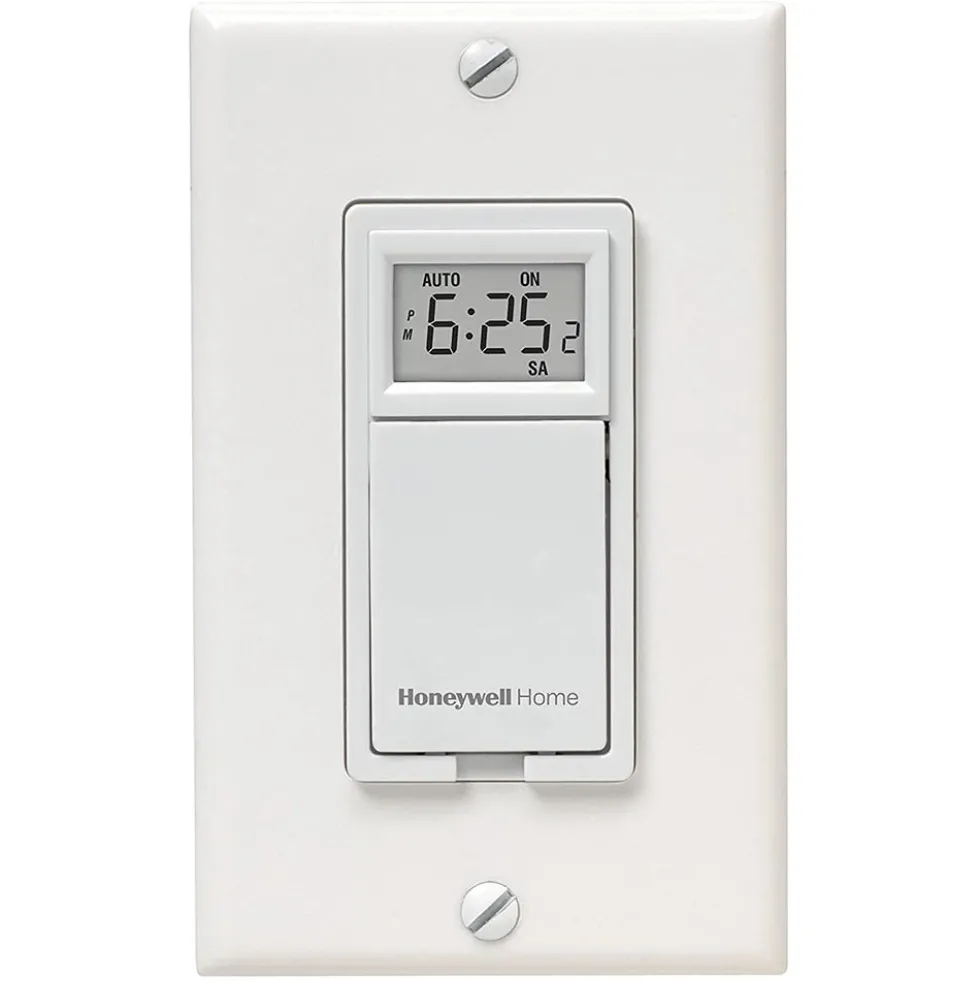 Honeywell Home Programmable Light Switch Timer, 40 Watt Minimum Lights Only - RPLS530A, White