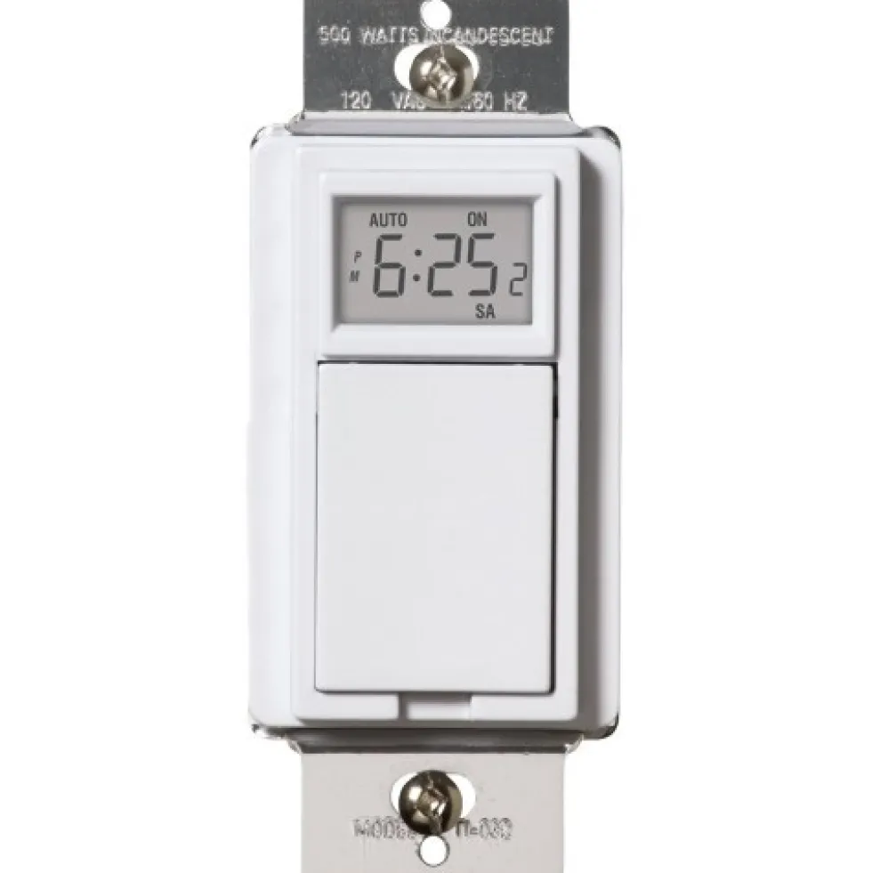 Honeywell Home Programmable Light Switch Timer, 40 Watt Minimum Lights Only - RPLS530A, White