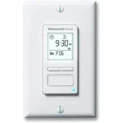 Honeywell Home Solar 7 Day Programmable Light Switch Timer, Sunset to Sunrise - RPLS740B, White