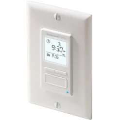 Honeywell Home Solar Programmable Light Switch Timer, 40 Watt Minimum Lights Only - RPLS540A, White