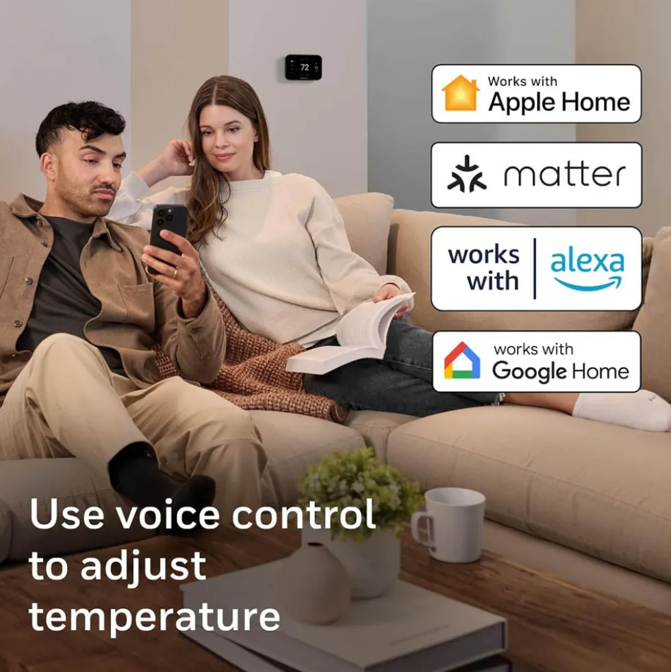 Honeywell Home X8S Smart Thermostat with Wireless Room Sensor, Black - X8VWF10B