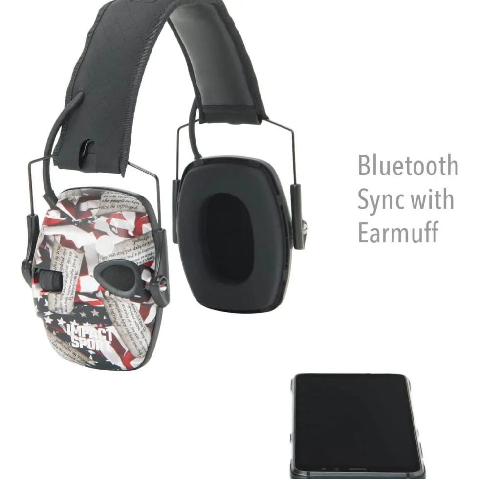 Honeywell Howard Leight Impact Sport Earmuff with Bluetooth, 2nd Amendment, Small