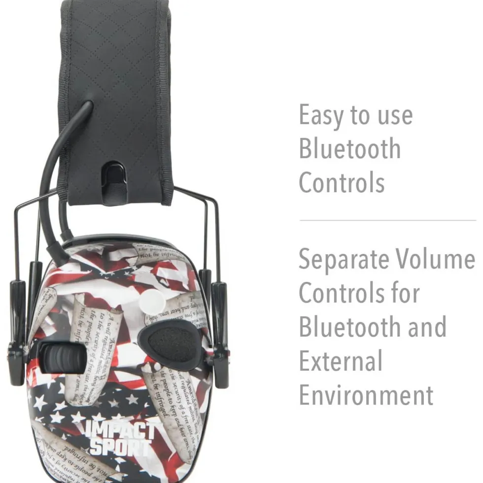 Honeywell Howard Leight Impact Sport Earmuff with Bluetooth, 2nd Amendment, Small