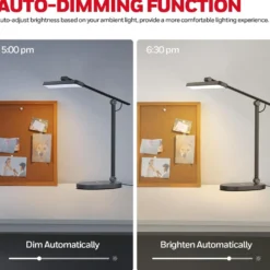 Honeywell LED Desk Lamp for Home Office, H4 Sunturalux Eye-Caring Desk Light, Black - HWT-H4BK