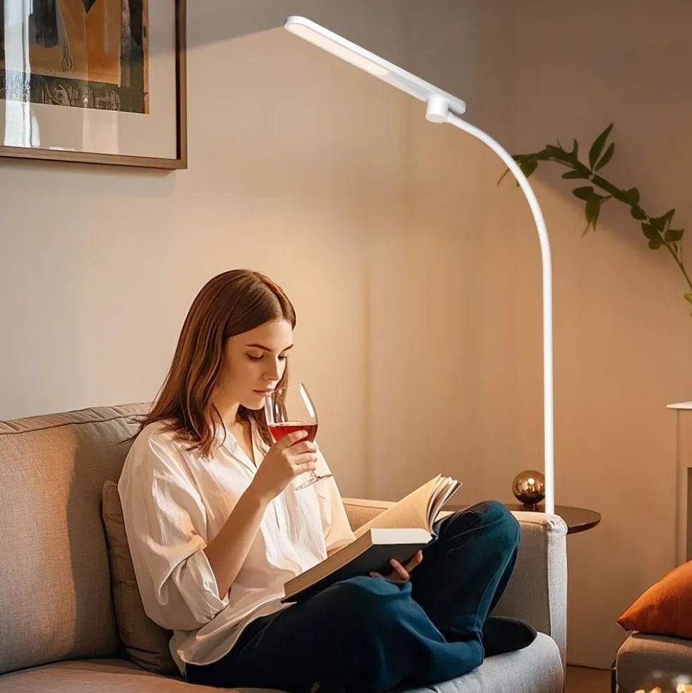 Honeywell LED Floor Lamp, F4 Sunturalux Gooseneck Floor Light, White - F4WT