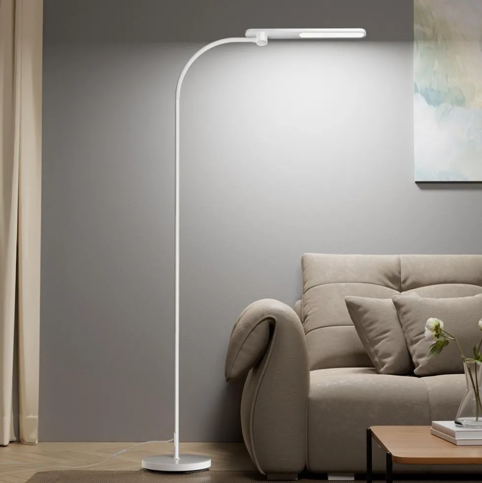 Honeywell LED Floor Lamp, F4 Sunturalux Gooseneck Floor Light, White - F4WT