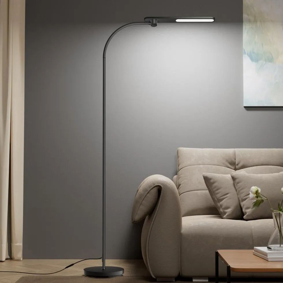 Honeywell LED Floor Lamp, F4 Sunturalux Gooseneck Reading Light, Black - F4BK