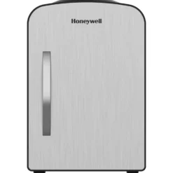Honeywell 4 Liter Personal Mini Fridge Cooler and Warmer, Fits Six 12oz Cans, Stainless Steel - H4MFSS