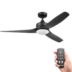 Honeywell Lynton High Performance Indoor and Outdoor Ceiling Fan, Black, 52-Inch - 51854