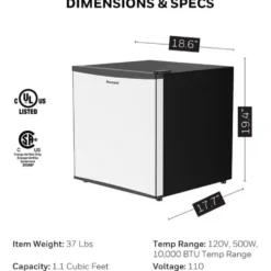 Honeywell Mini Compact Freezer For Countertops, Stainless Steel - H11MFS