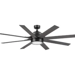 Honeywell Modern Indoor Ceiling Fan with Color Changing LED Light, 8 Dual Finish Blades and Reversible Motor, Black, 62 Inch - 51904-01