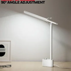 Honeywell Multi-Angle Adjustable LED Desk/Table Lamp with USB A+C Charging Ports and Eye Protection, White HWT-H01W-PRO