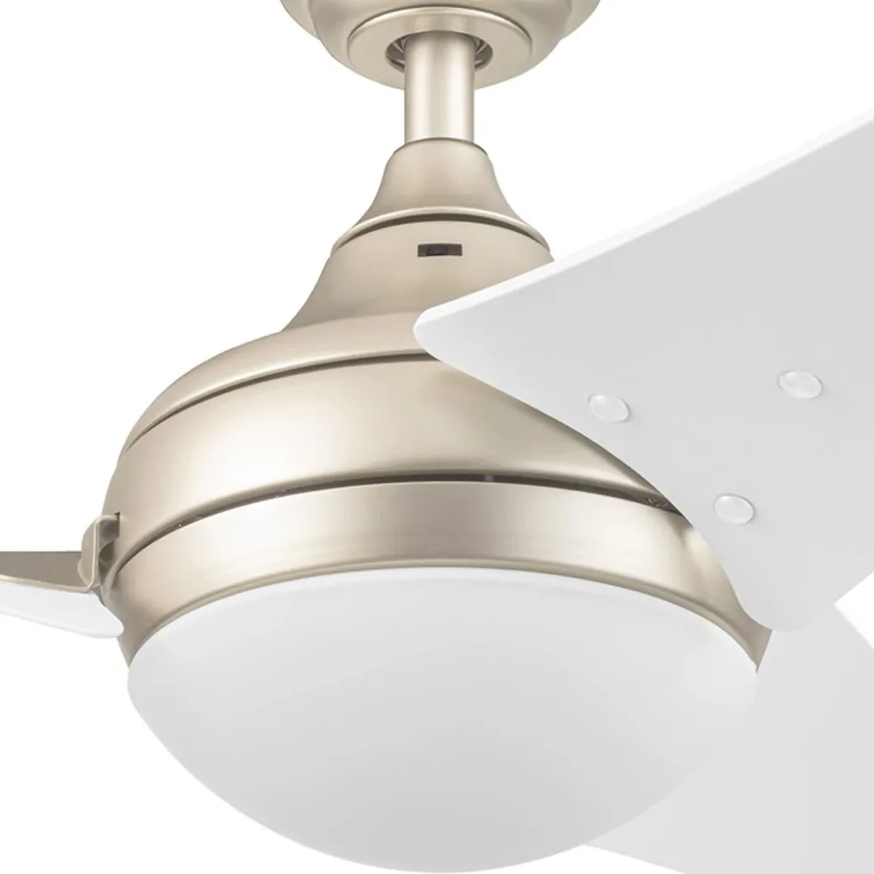 Honeywell Neyo 52 inch Contemporary Indoor LED Ceiling Fan with Light, Remote and High Performance Blades - 51801, Champagne