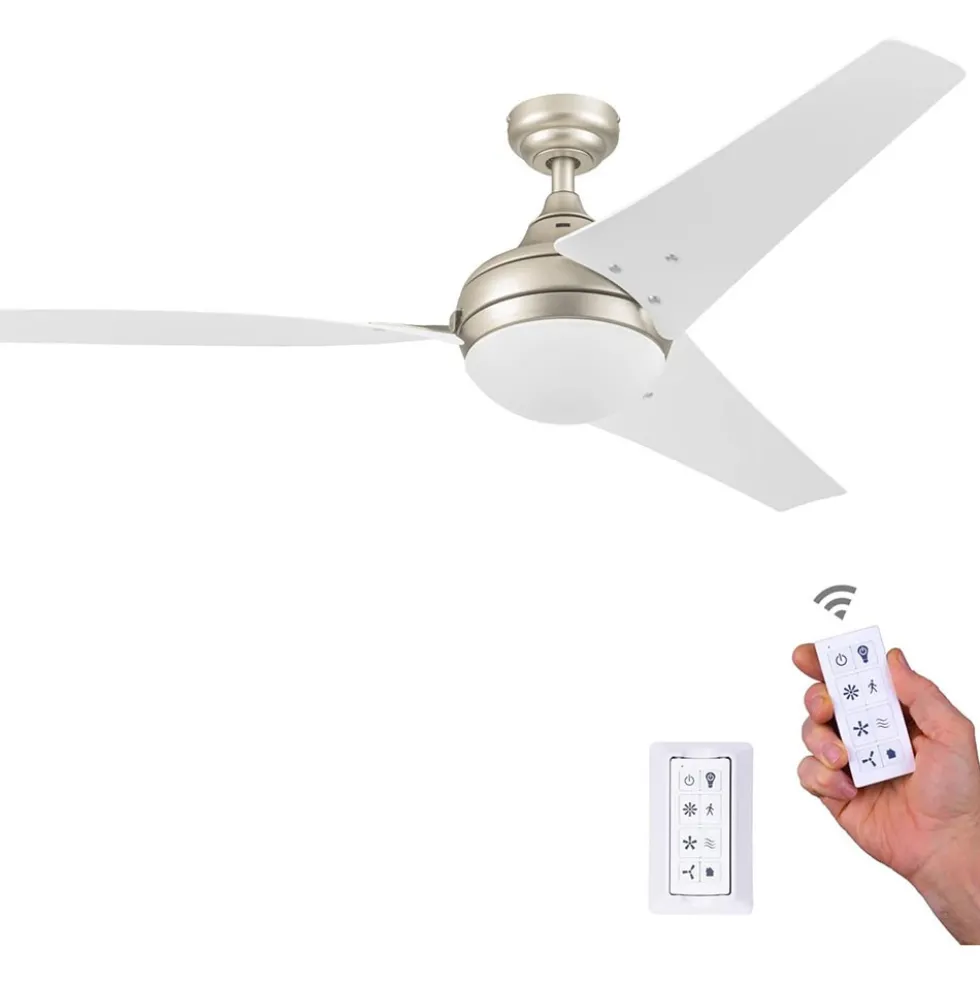 Honeywell Neyo 52 inch Contemporary Indoor LED Ceiling Fan with Light, Remote and High Performance Blades - 51801, Champagne
