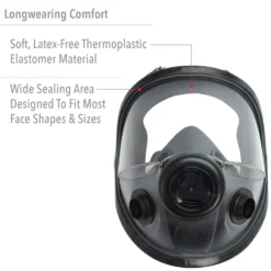Honeywell North 5400 Series Full Face Respirator with Dual Cartridge Connectors for N Series Filters