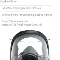 Honeywell North 5400 Series Full Face Respirator with Dual Cartridge Connectors for N Series Filters