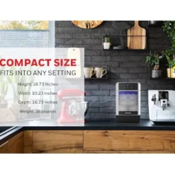 Honeywell Nugget Ice Maker, Countertop Water Line Connect Chewable Ice Machine with One Click Operation and Large Ice Storage - H-ICE2